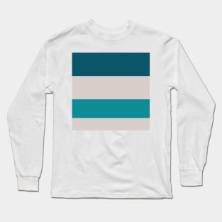 A fantastic harmony of Rouge, Pastel Pink, Silver, Dark Cyan and Philippine Indigo stripes. Long Sleeve T-Shirt